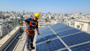 ניקוי קולטים סולאריים בגובה המדריך המקיף לבטיחות עובדים ויעילות מקסימלית