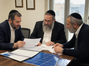 ועד הבית בוחן חשבונית תיקון סולארי ומסמכי חוזה בישיבה מקצועית | Yishay