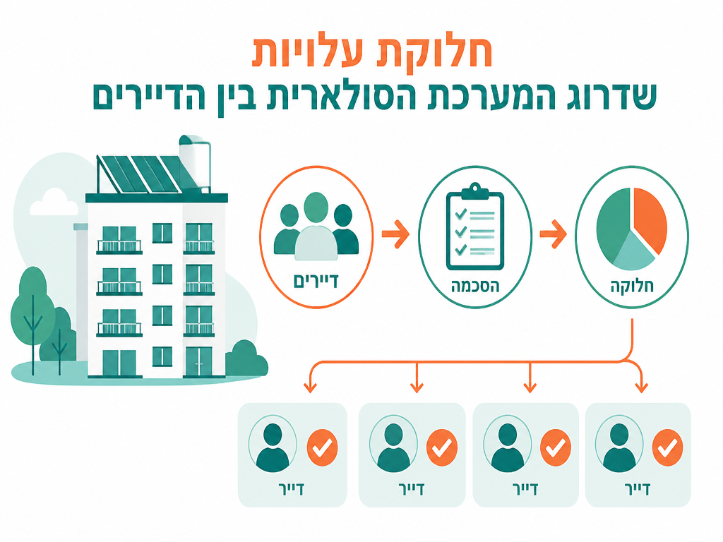 חלוקת עלויות שדרוג המערכת הסולארית בין הדיירים - נתונים ומדדים